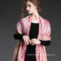 Silk Chiffon Double Scarf Mei Red Flower Prints for Women Scarves Sp20-1